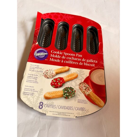 Wilton Cookie Spoons Pan 8 Cavities Non-Stick Baking Mold For Desserts & Drinks - Picture 5 of 6